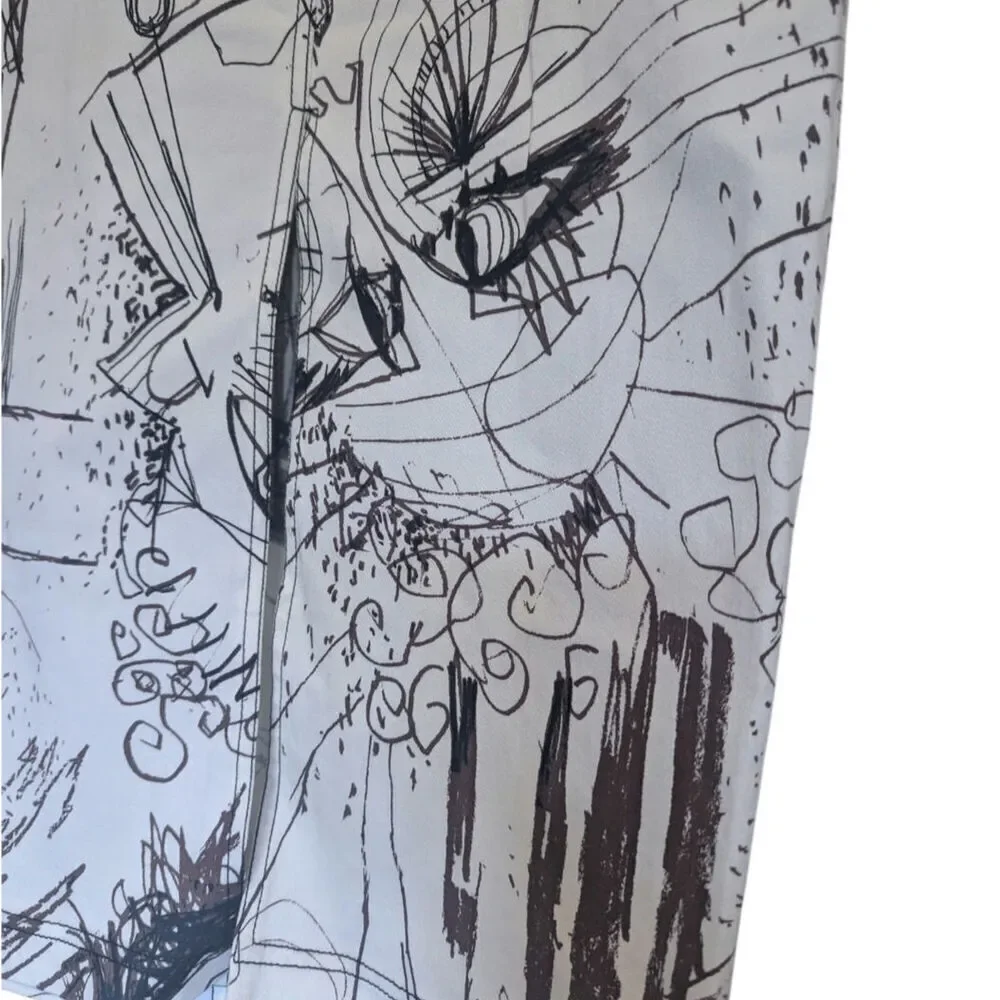 Vintage John Galliano Skirt Denim Pencil Sketches Printed Kendall Jenner Owned